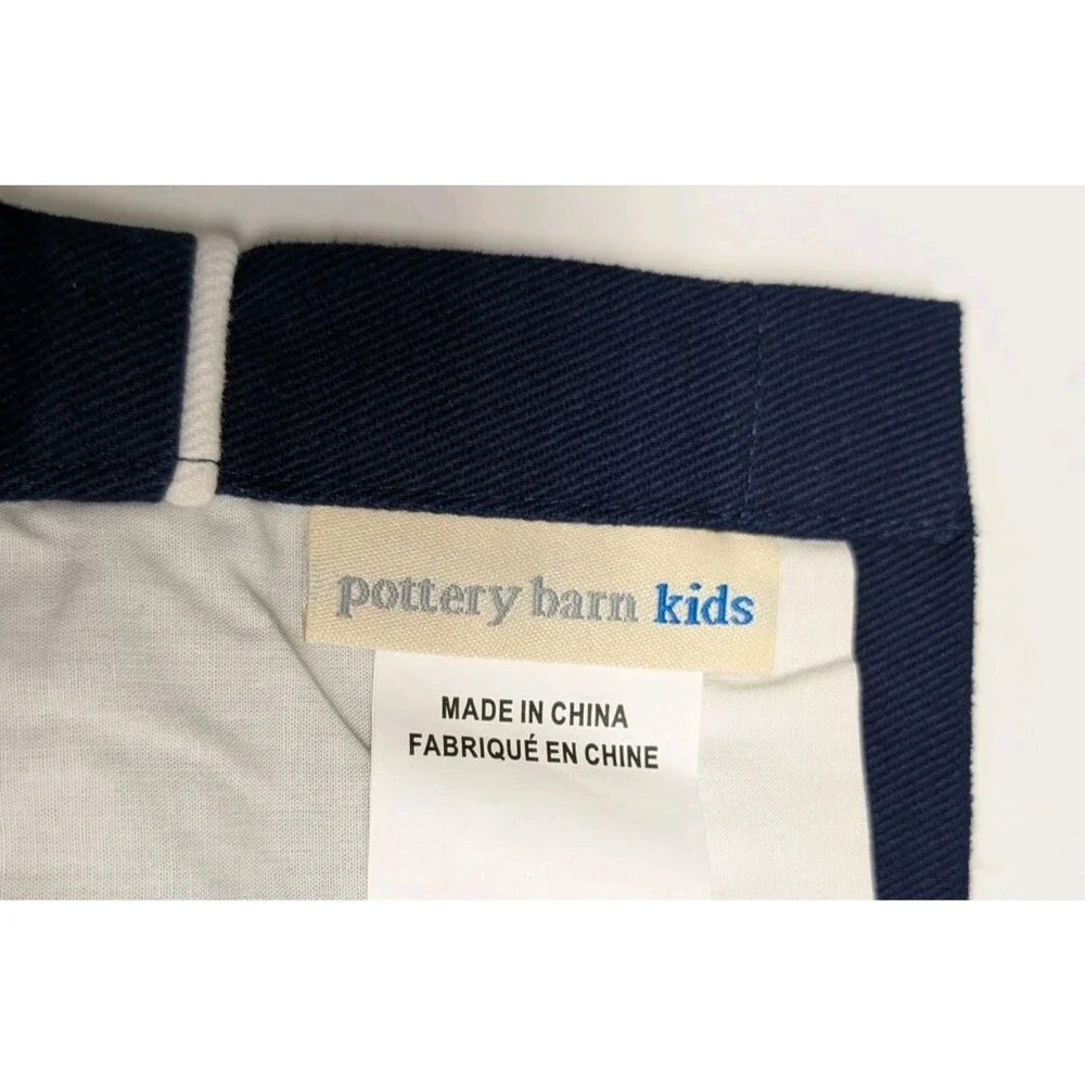 Pottery Barn Kids Twill Window Valance Midnight Navy Blue Nursery Nautical 43x17